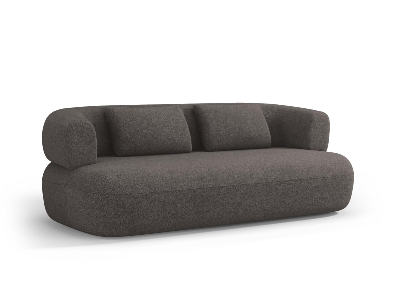 SOFA Jenny aus Boucle grau 3 Sitzplätze - Grau, Textil (90/73/178cm) - Micadoni