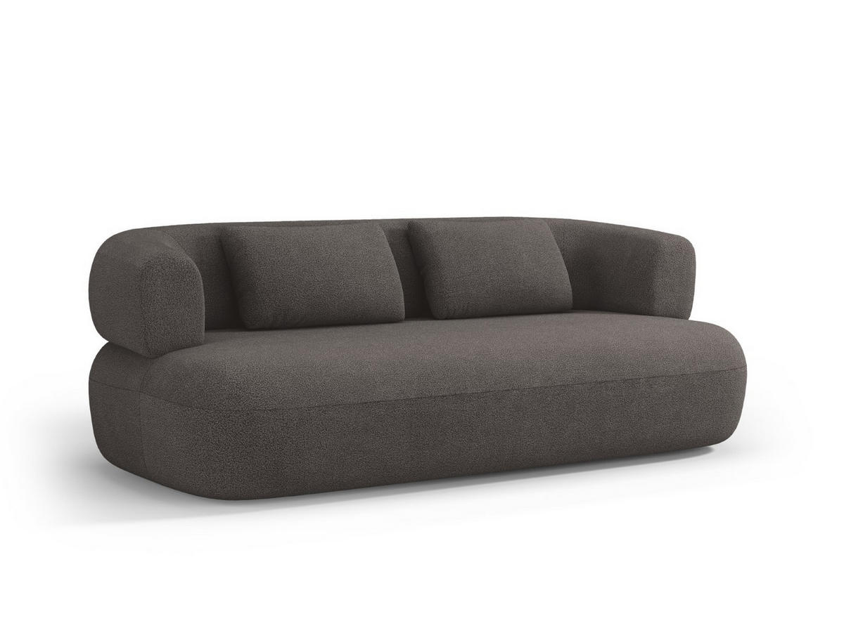 SOFA Jenny aus Boucle grau 3 Sitzplätze - Grau, Textil (90/73/178cm) - Micadoni