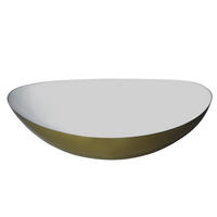 SCHALE Glam aus Eisen in Gold/Weiß 235,/19,5 cm - Weiß, Metall (7cm) - LaLe Living