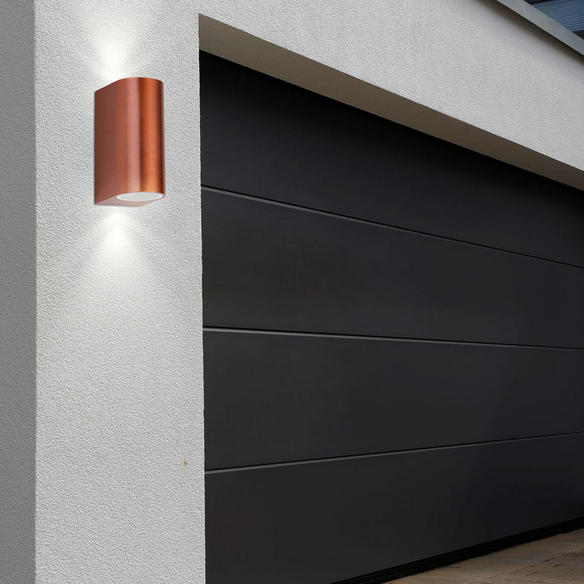 LED AUSSEN-WANDLEUCHTE Kupfer Aluminium 4er Set - Kupferfarben, Metall (6.5/14.5/9.4cm)