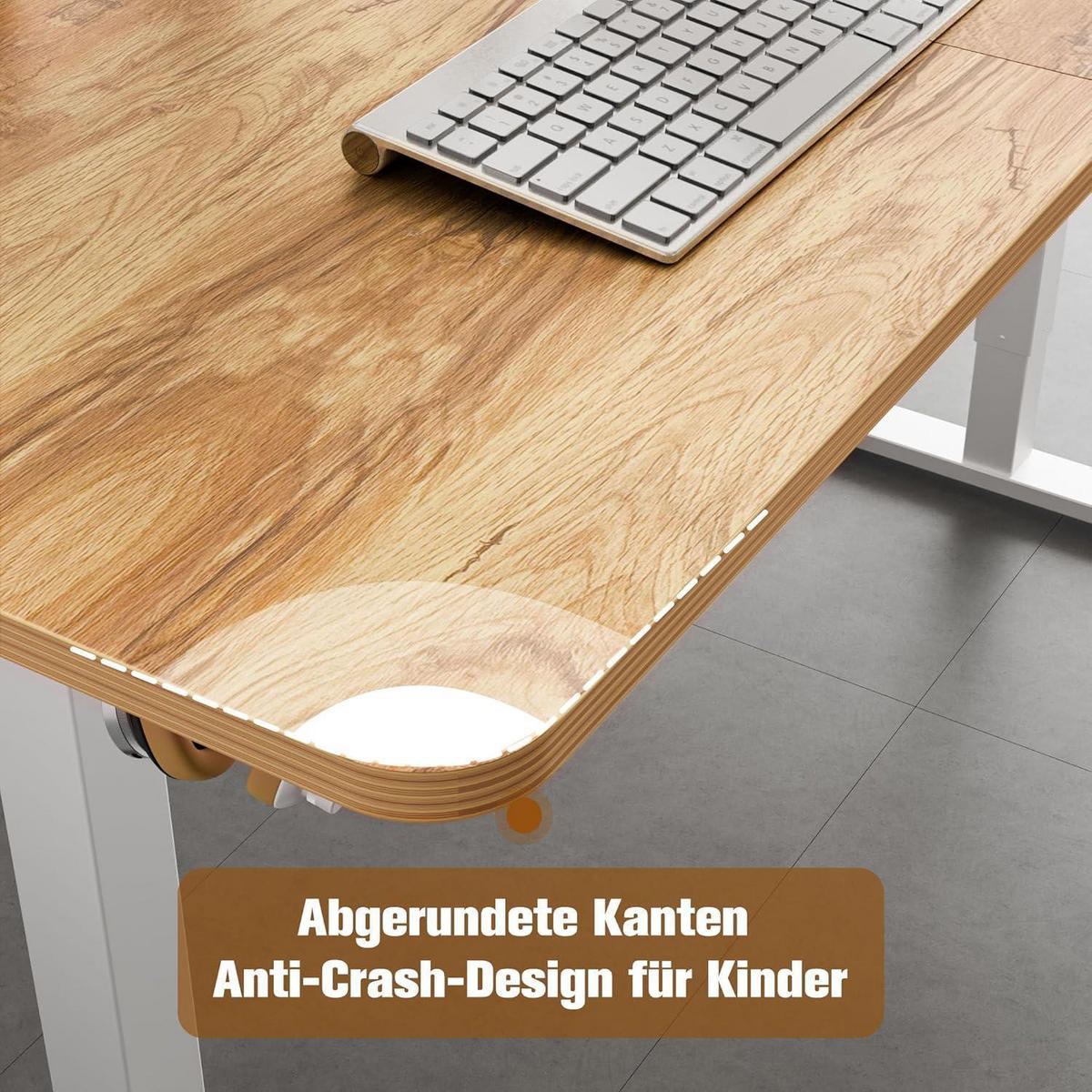 SCHREIBTISCH höhenverstellbar elektrisch 160 x 70 cm Hellbraun - Braun, Holzwerkstoff (70/160/73cm)