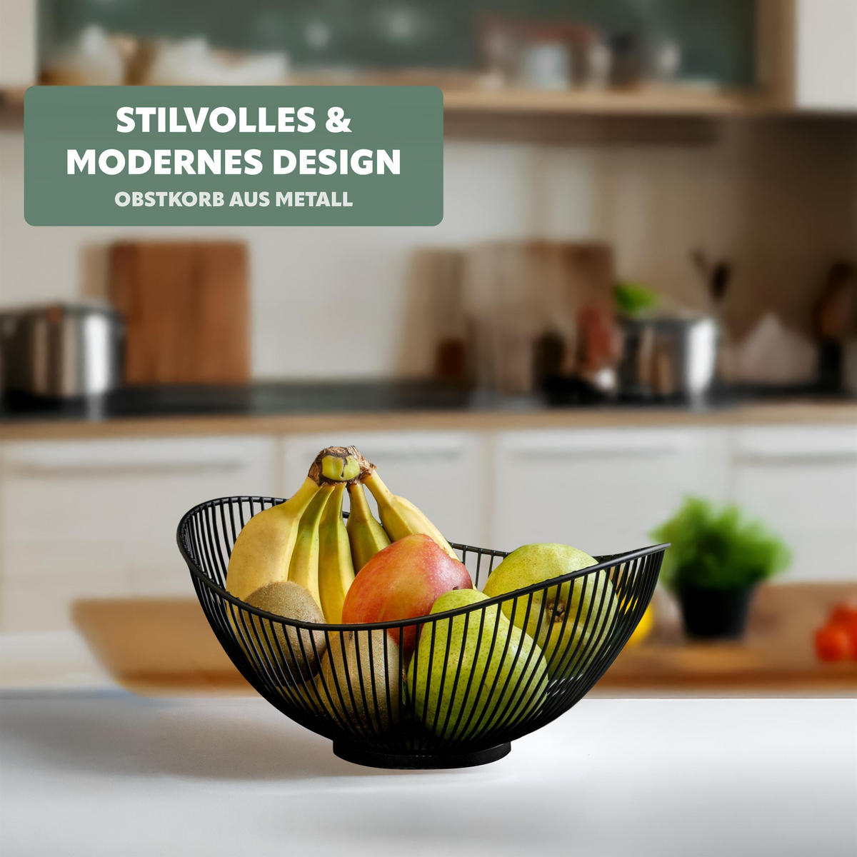 OBSTSCHALE, schwarz, Metall - Schwarz, Metall (13.5cm) - bremermann