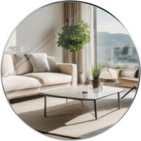 WANDSPIEGEL rund 80 cm Metall silber - Silberfarben, Metall (80/80/3cm) - CLP