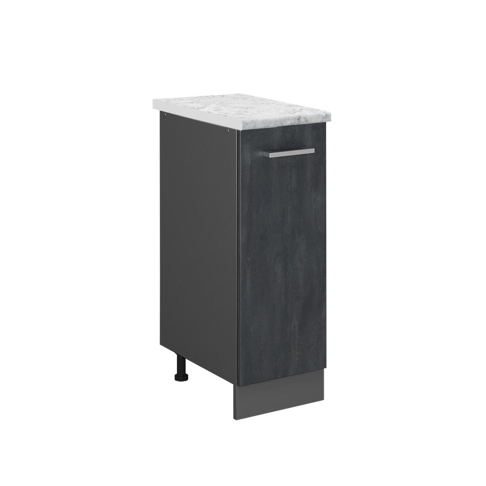 APOTHEKERUNTERSCHRANK R-Line Schwarz Beton 30 cm AP Marmor - Anthrazit/Schwarz, Holzwerkstoff (30/81.6/60cm) - Vicco