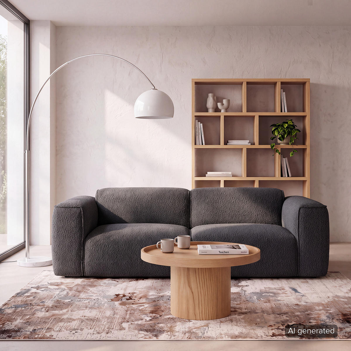 2-SITZER SOFA - Anthrazit/Schwarz, Kunststoff/Textil (220/71/102cm) - home24