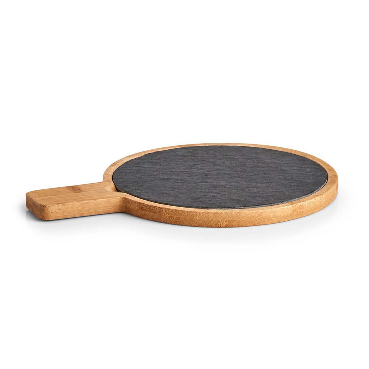 SERVIERPLATTEN, 6 Stück, Schiefer mit Bambusbrett - 29,5 x 22cm - Schwarz, Stein (19/1.5/40cm) - Zeller Present