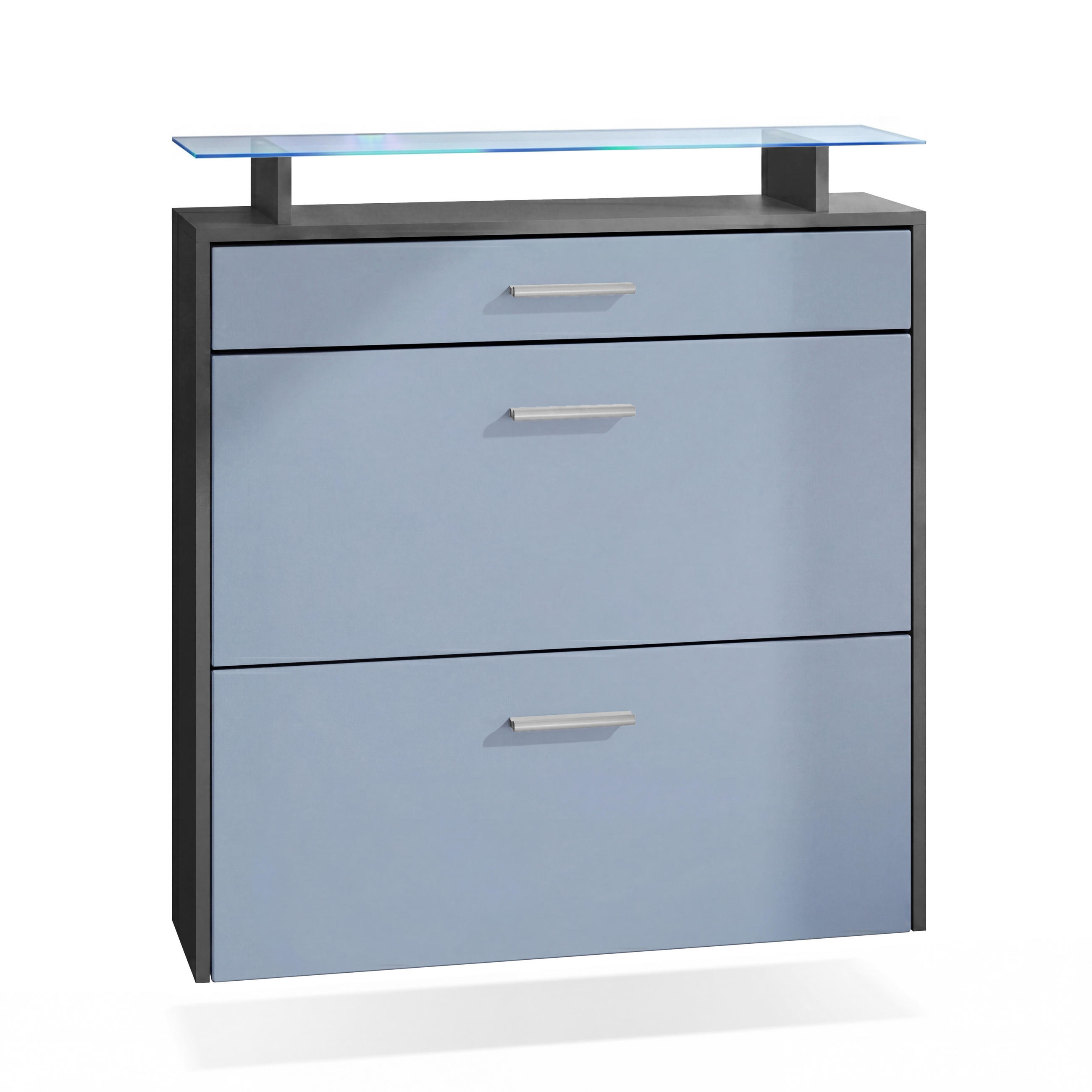 Vladon Schuhschrank Pastellblau 89x96x23 cm