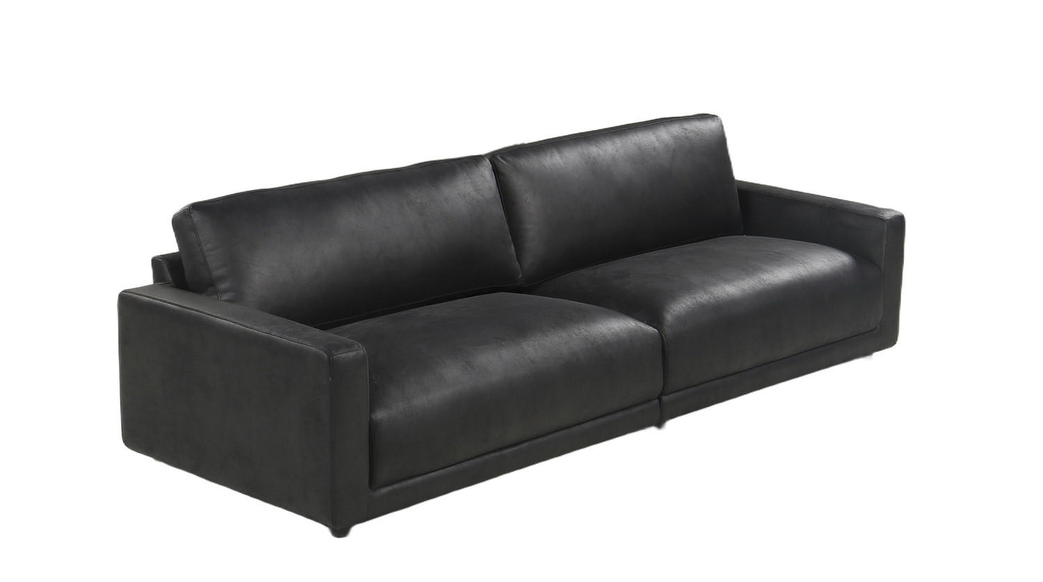 SOFA MARLIN Schwarz Lederfaserstoff - Schwarz, Leder/Kunststoff (262/80/100cm) - KAWOLA