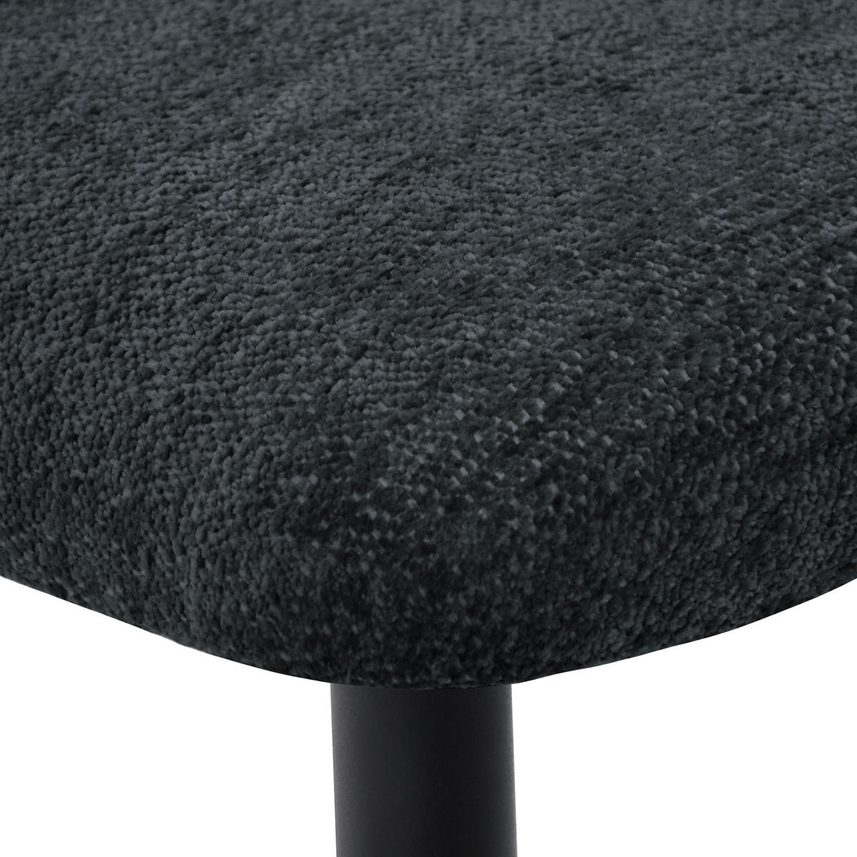 ARMLEHNENSTUHL Velto im Bouclestoff mit Metallbeinen, Anthrazit - Anthrazit/Schwarz, Metall (55/77/51cm) - Beautysofa