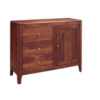 SIDEBOARD Sheesham110x40x86 walnuss geölt BROOKLYN #21 - Dunkelbraun, Holz (110/86/40cm) - Massivmoebel24