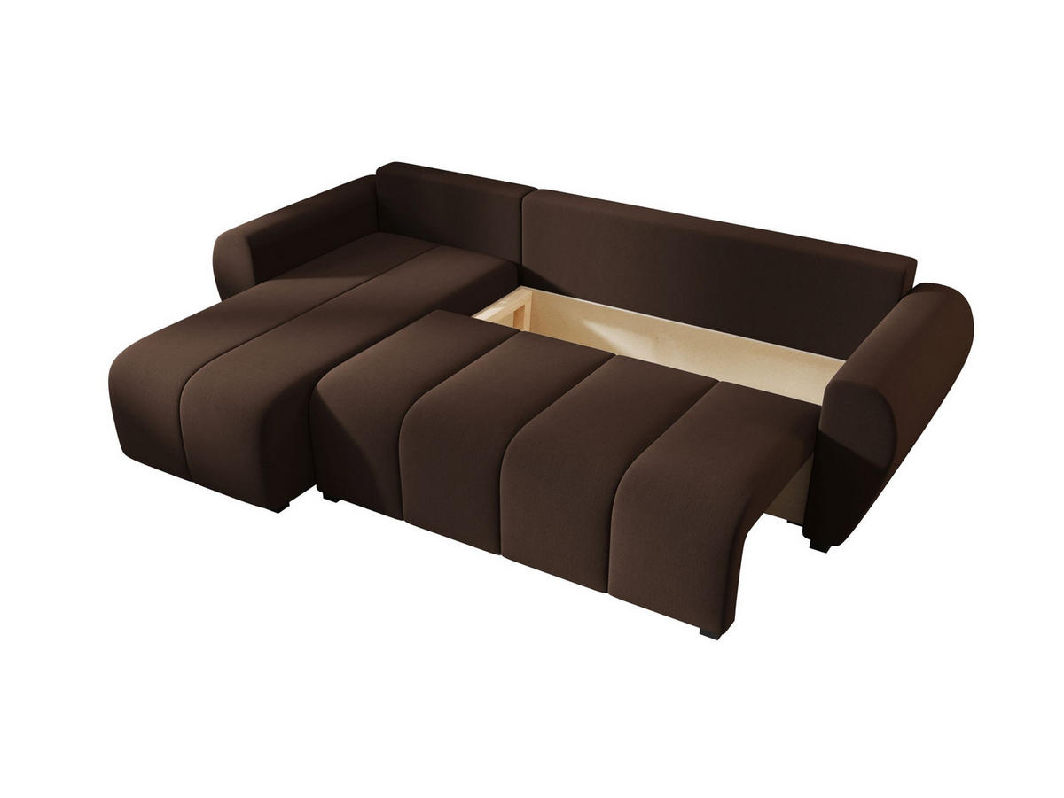 ECKSOFA MOLISA L Cosmic 800 Rechts mit Schlaffunktion - Braun, Textil (245/145cm) - Bedante