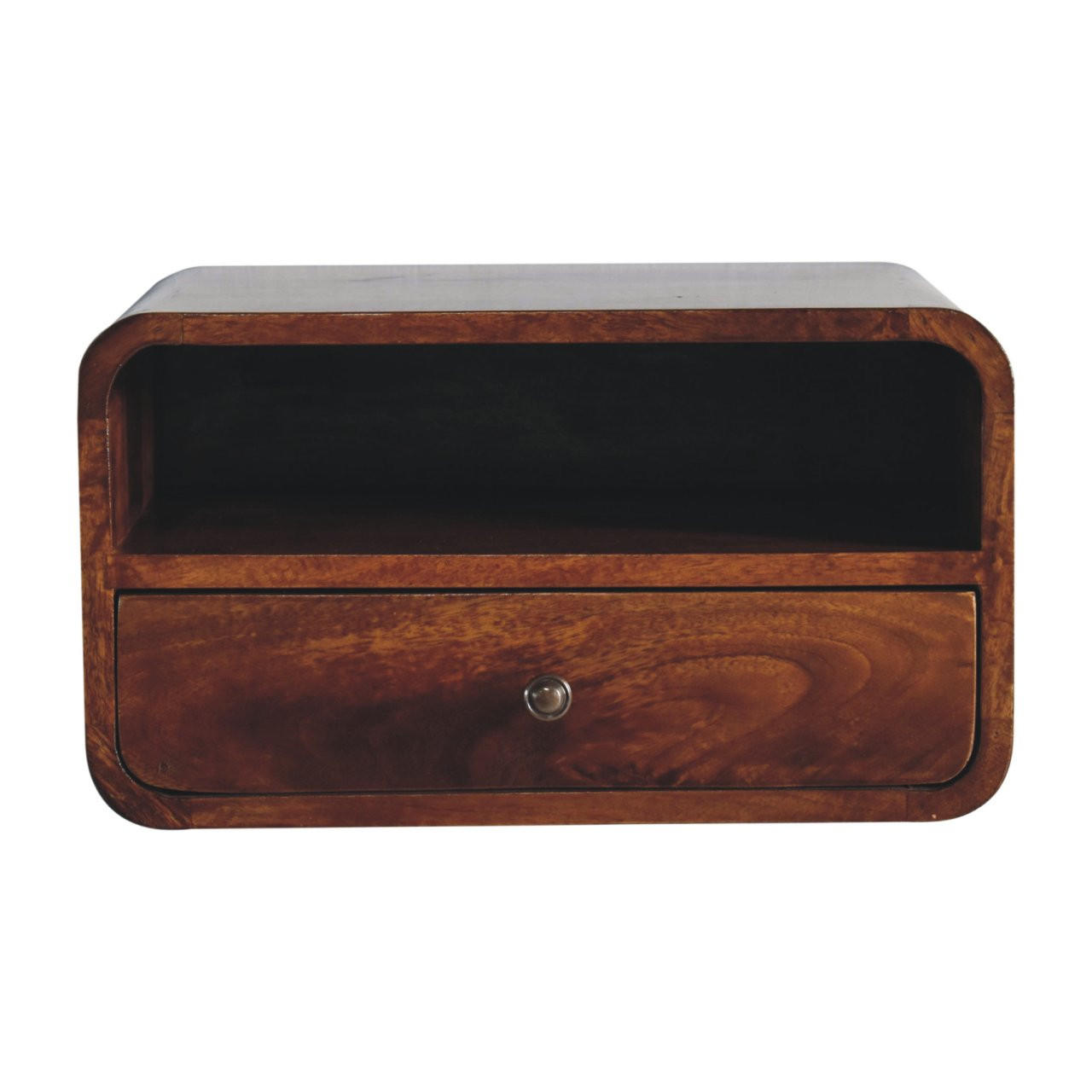 NACHTTISCH Levitate - Kastanienfarben/Messingfarben, Holz/Metall (45/25/32cm) - Artisan Furniture