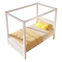 HIMMELBETT 90x200 cm mit dekorativem Dachrahmen, Weiß - Weiß, Holz (90/200cm) - KOMHTOM