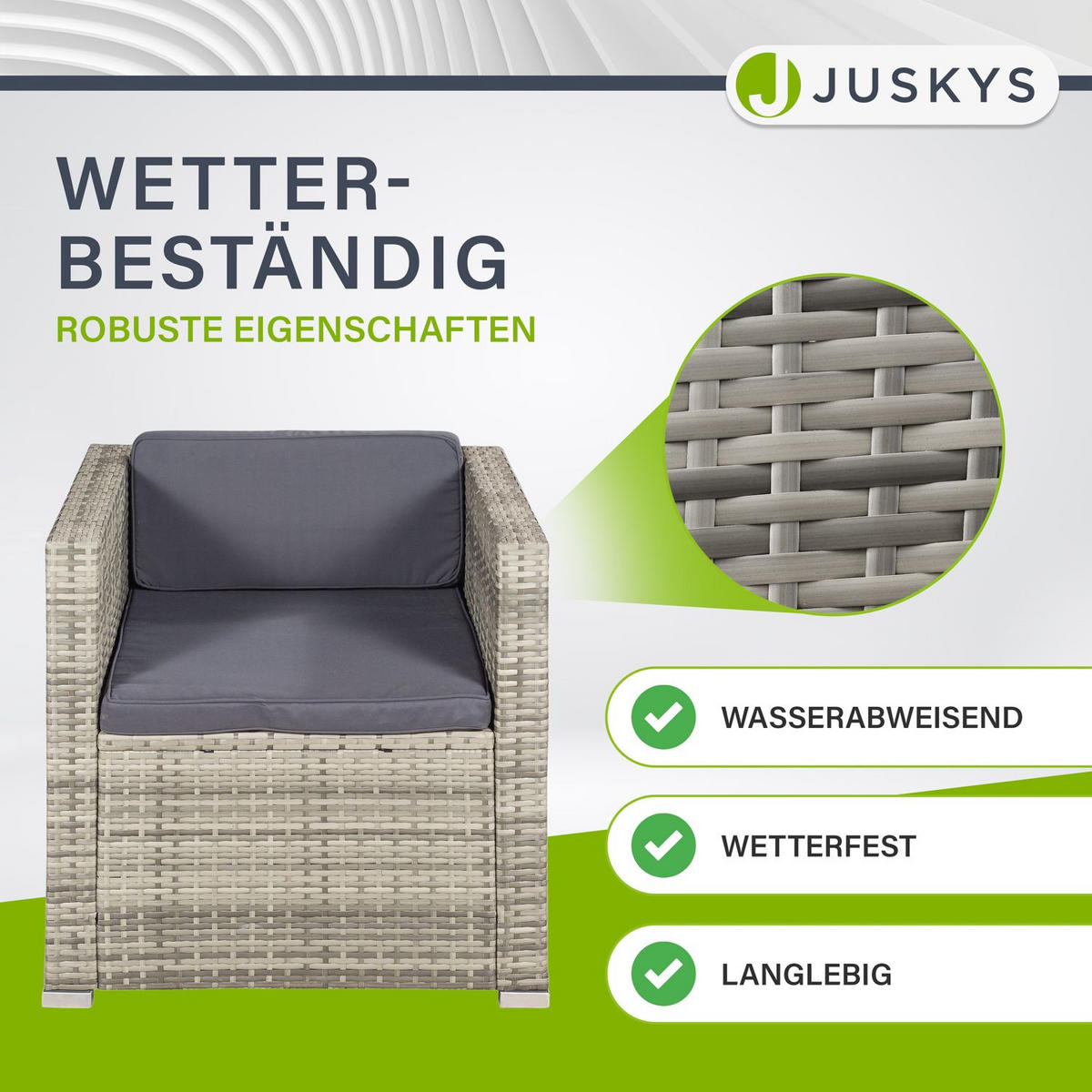 LOUNGEGARNITUR Punta Cana 4-tlg. - Beige/Grau, Kunststoff/Metall - Juskys