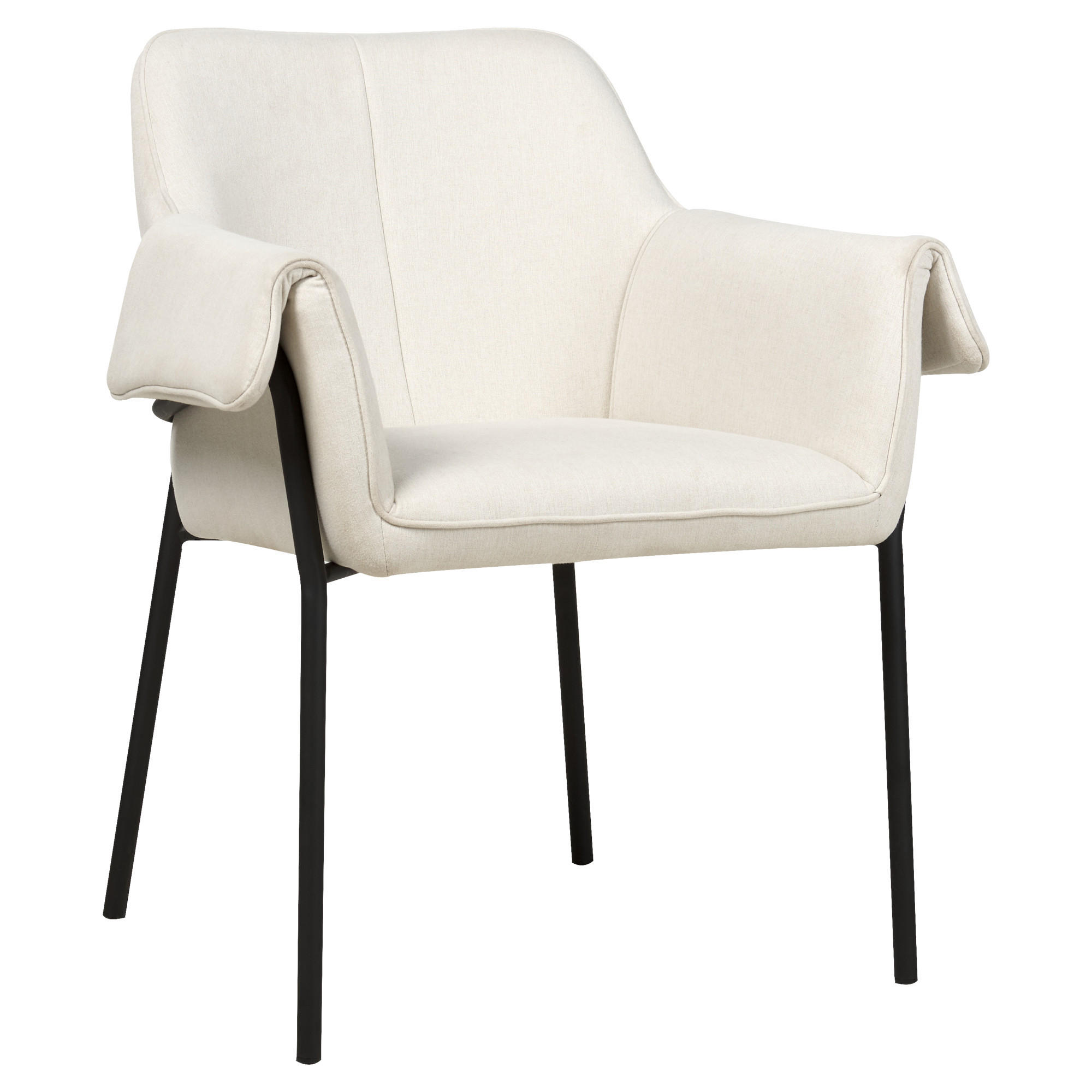 SESSEL Polsterbezug Weiß Arla - Weiß, Textil/Metall (62/82/63cm) - Beliani