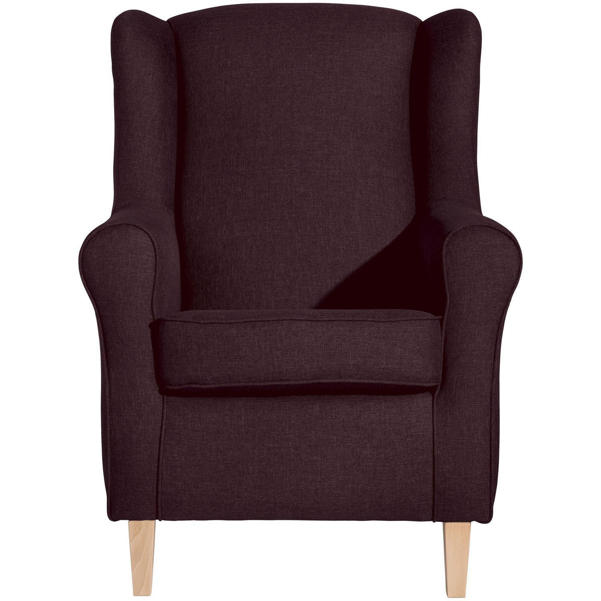 OHRENSESSEL Karlen Bezug Flachgewebe Buche natur / burgund - Brombeere/Buchefarben, Kunststoff (86/103/77cm) - 58aufmkessel