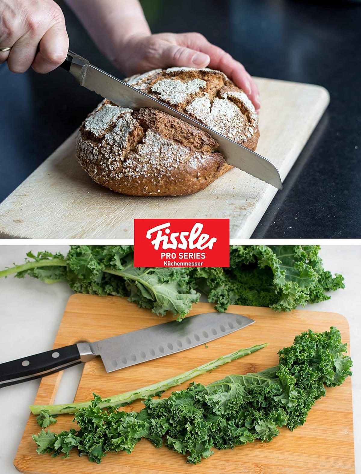 MESSERSET Profi Silber 3-Teilig - Silberfarben/Schwarz, Kunststoff/Metall - Fissler