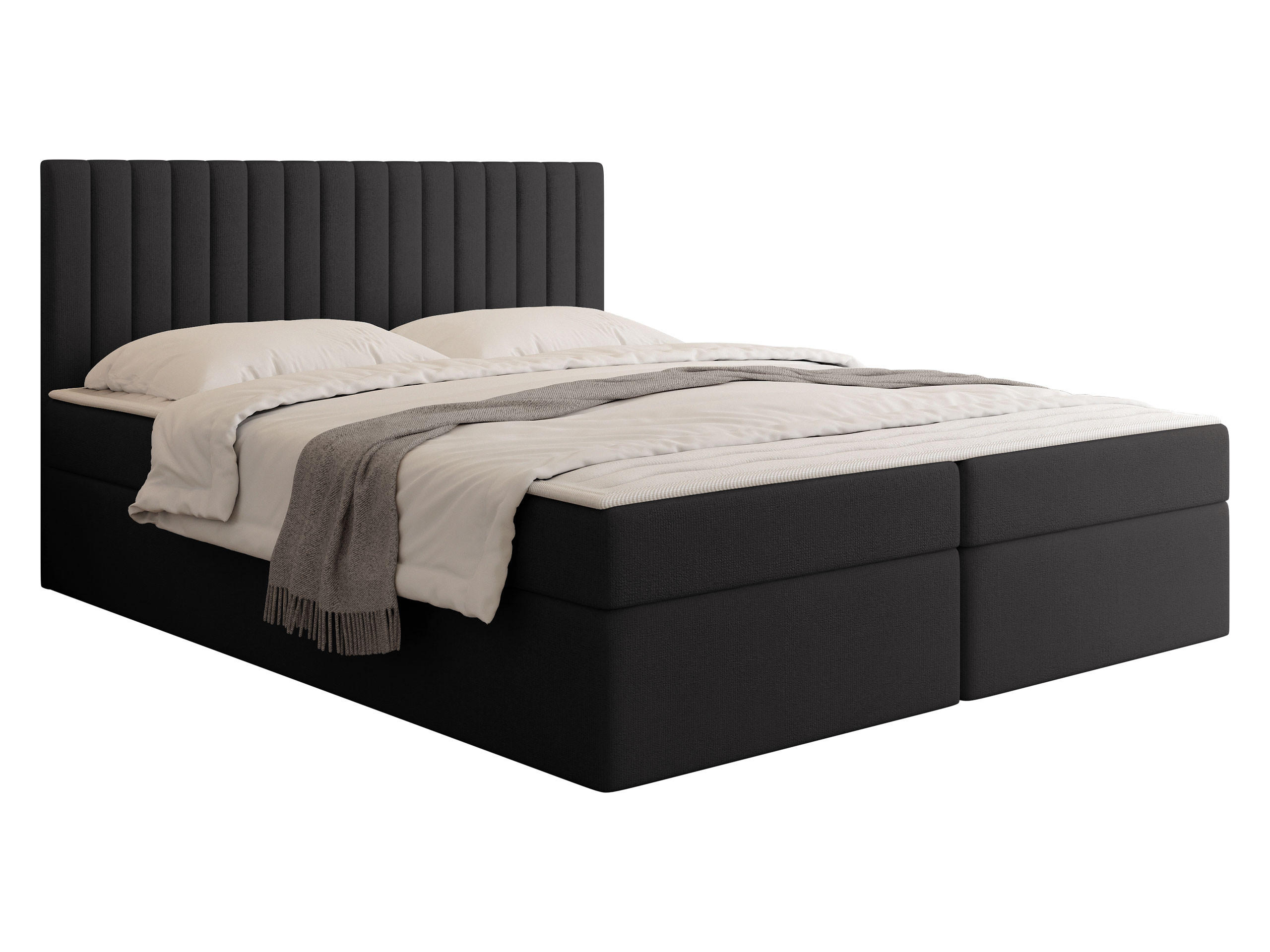BOXBETT Tirulo - H3 - Dunkelgrau/Schwarz, Holzwerkstoff/Kunststoff (140/200cm) - MIRJAN24
