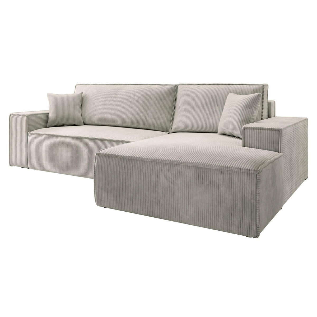 ECKSOFA Farese Creme mit Cordbezug, rechts - Creme/Schwarz, Kunststoff/Textil (167/267cm) - Selsey
