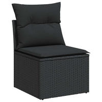 GARTENSOFA Ohne Armlehnen Mit Kissen Schwarz Poly Rattan - Schwarz, Kunststoff (62/69/55cm) - vidaXL