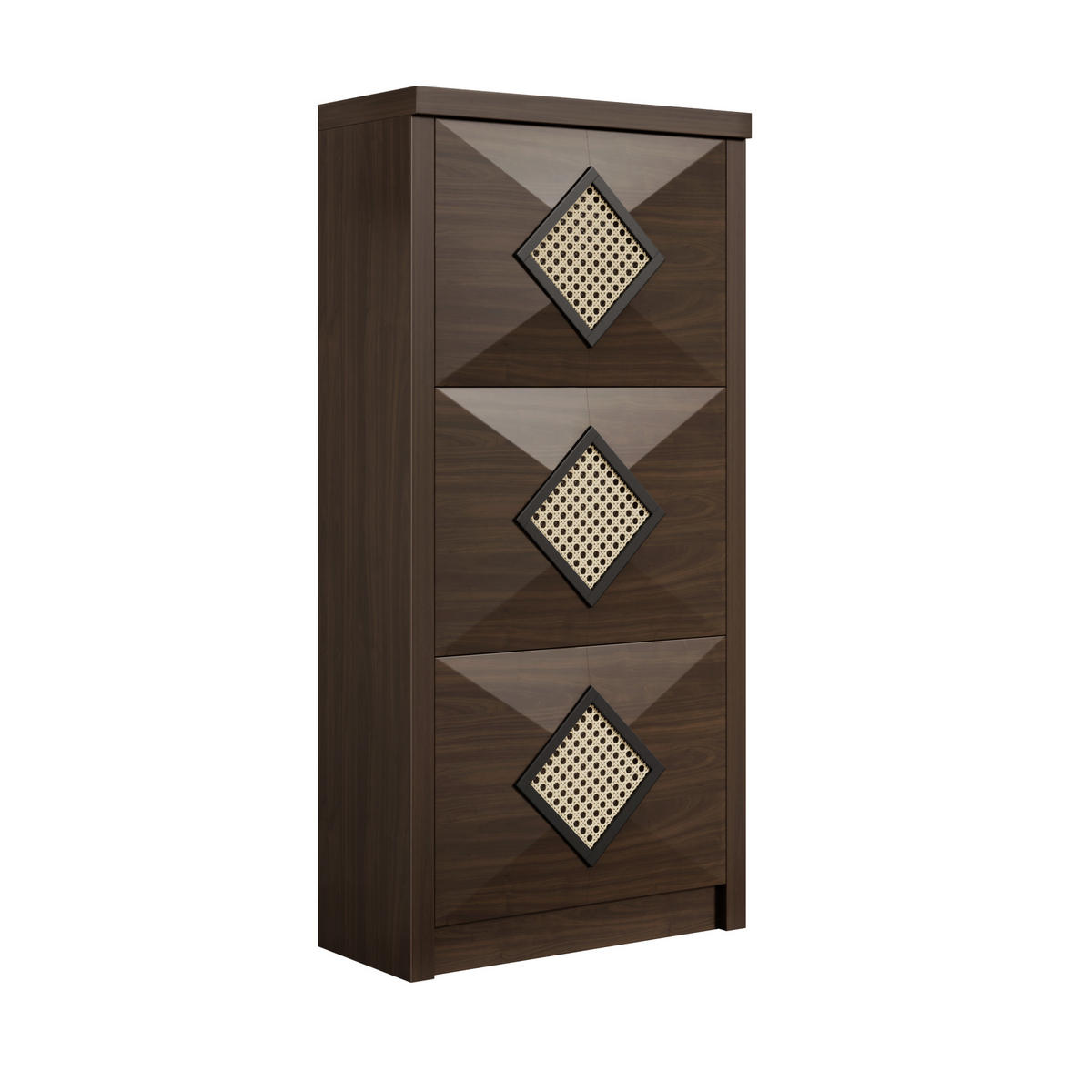 SCHUHSCHRANK Dunkelbraun 54/25/115 cm - Naturfarben, Holzwerkstoff (54/115/25cm) - PANGIVO