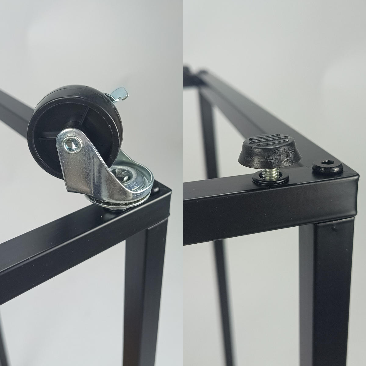 BEISTELLTISCH Metall Holzoptik Erlefarben Schwarz auf Rollen 55/35/62 cm - Erlefarben/Schwarz, Holzwerkstoff/Metall (35/55/62cm) - Begryf