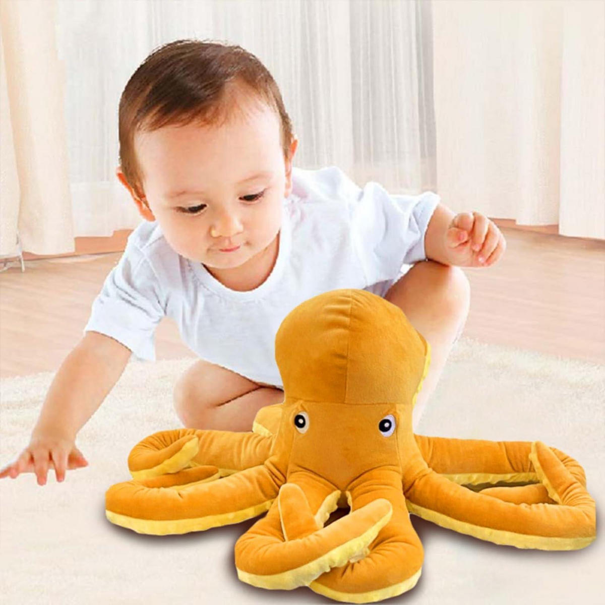 PLÜSCHTIER Oktopus 40 cm - Orange, Textil (40/40cm)