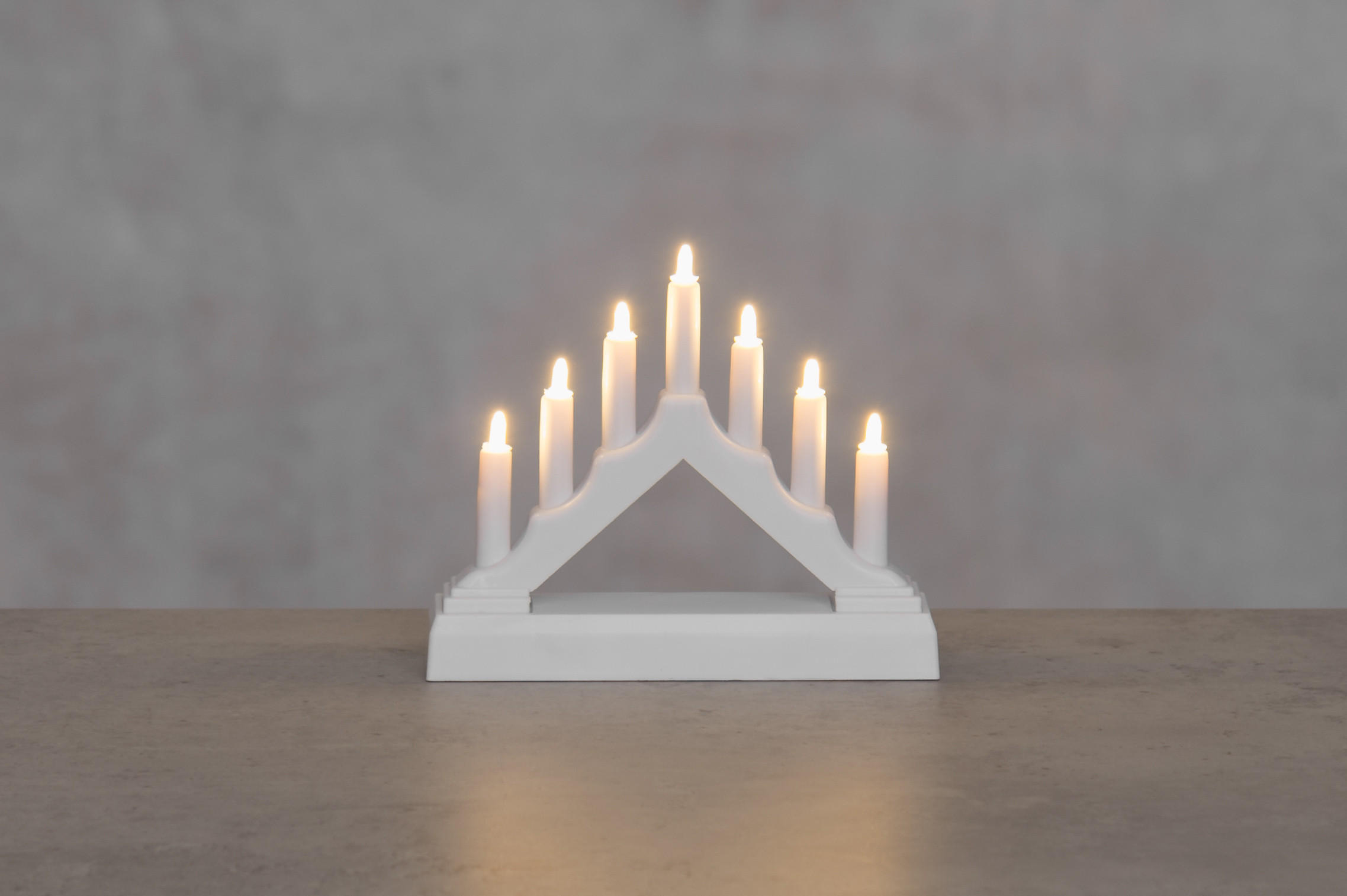 ADVENTSLEUCHTER LED 7 Lichter 13 cm - Weiß, Kunststoff (15.5/13/3.5cm)