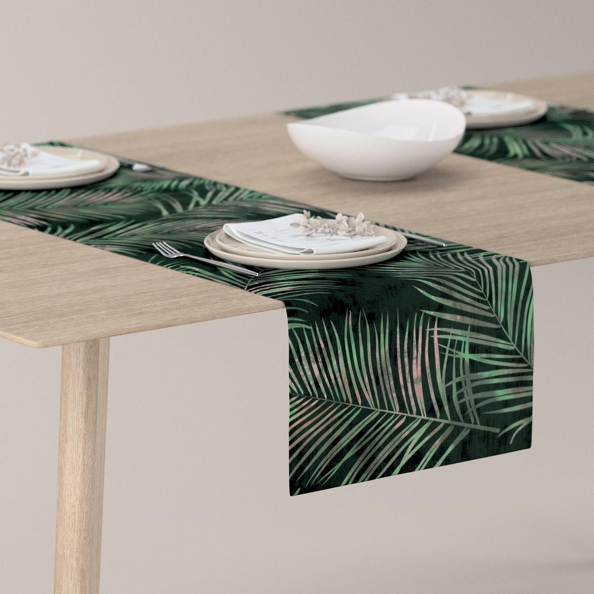 TISCHLÄUFER Velvet, grün, 40x130 cm - Grün, Textil (40/130cm) - Dekoria