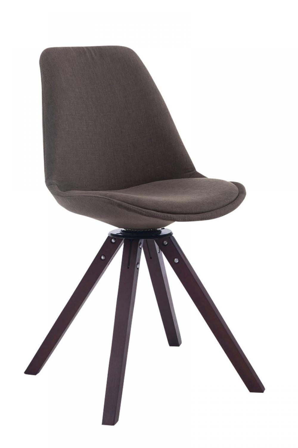 DREHSTUHL Stoff dunkelgrau - Dunkelgrau/Walnussfarben, Holz/Textil (48/84/56cm) - CLP