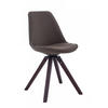 DREHSTUHL Stoff dunkelgrau - Dunkelgrau/Walnussfarben, Holz/Textil (48/84/56cm) - CLP