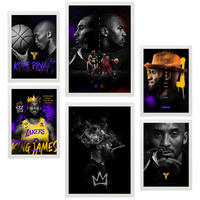 POSTER Set Mit 6 Der Ikonische Jordan Kobie Bryan A3 & A4 Weißer Rahmen - Weiß, Papier (29/3cm) - Nacnic