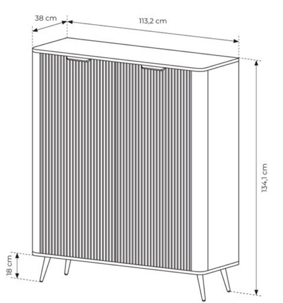 SIDEBOARD Mehrfarbig Lena - Multicolor, Holzwerkstoff (113.2/134.1/38cm) - Sepro Meble