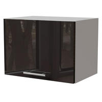 KLAPPHÄNGESCHRANK Essen W4B/50 Schwarz Hochglanz / Weiß Matt 50 / 32,5 / 36cm - Schwarz Hochglanz/Schwarz, Holz/Holzwerkstoff (50/36/32.5cm) - Feldmann-Wohnen