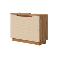 WASCHBECKENUNTERSCHRANK Lotta Eiche/Kaschmir mit Kachelstruktur 79.6 x 62.1 cm mit 2 Türen - Kaschmir/Eichefarben, Holzwerkstoff (79.6/62.1/32cm) - Vicco