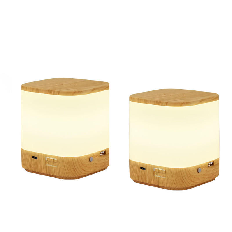 LED-TISCHLEUCHTE Achaz 9.8/9.8/11.5cm(2er-set) - Braun, Kunststoff (9.8/9.8/11.5cm) - Nettlife