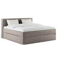 BOXSPRINGBETT mit Kopfteil - Premium - Grau, Textil (180/200cm) - home24