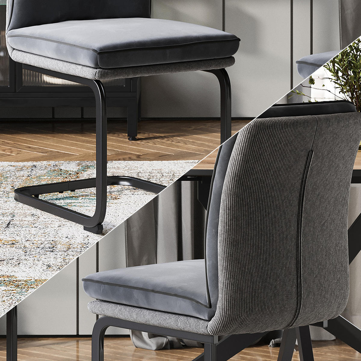 KONZOLOVÁ ŽIDLE Eleganza Antracit - antracitová, textil (49/95.5/63.5cm) - Vicco