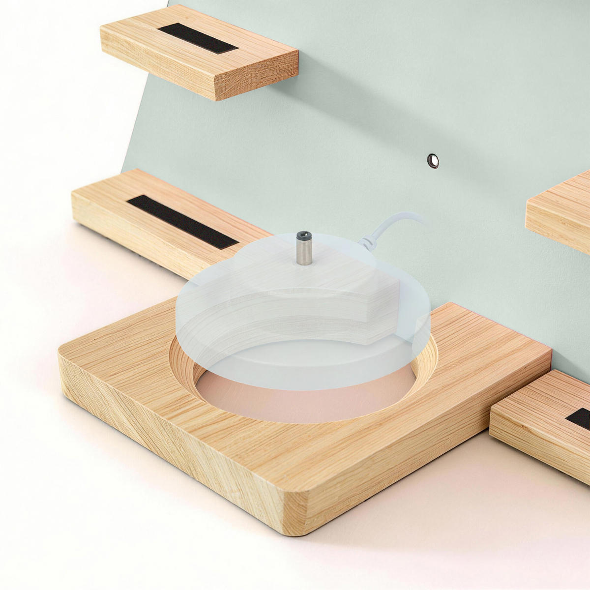 WANDREGAL Salbei für Toniebox Zeltform - Grün, Holz/Holzwerkstoff (49/69/9cm) - Relaxdays