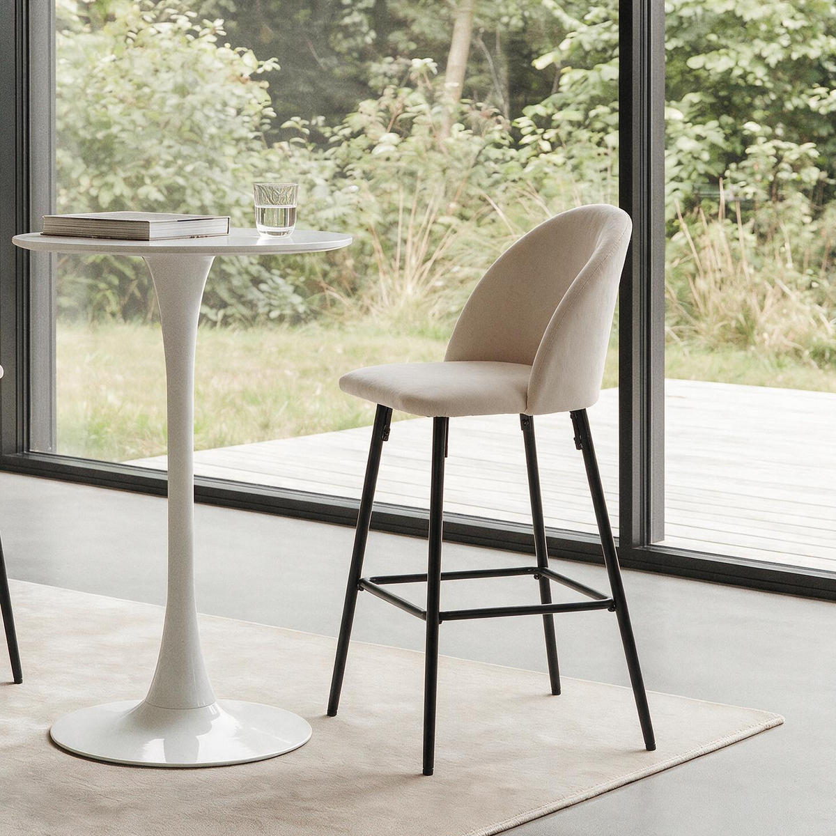BARHOCKER 2er-Set Metall Weiß - Weiß, Metall (45/99/51cm) - Nordlys