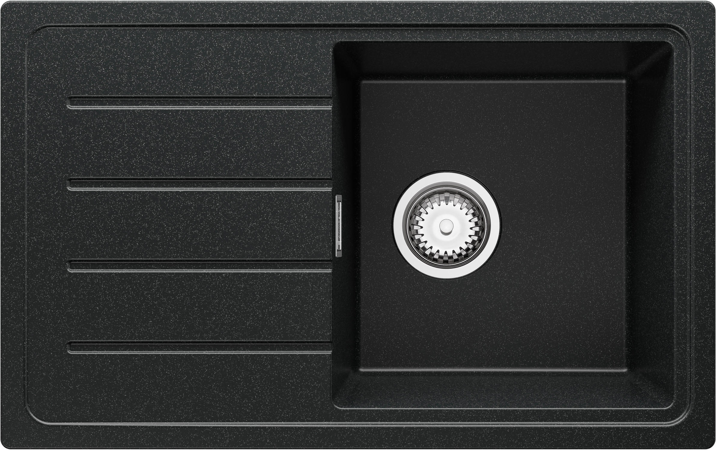 SPÜLBECKEN Kopenhagen Easy, 2-er set Anthrazit 70/44 cm 1 Becken + Ablauf-Set ab 45er Unterschrank - Chromfarben/Anthrazit, Kunststoff (70/20/44cm) - Primagran