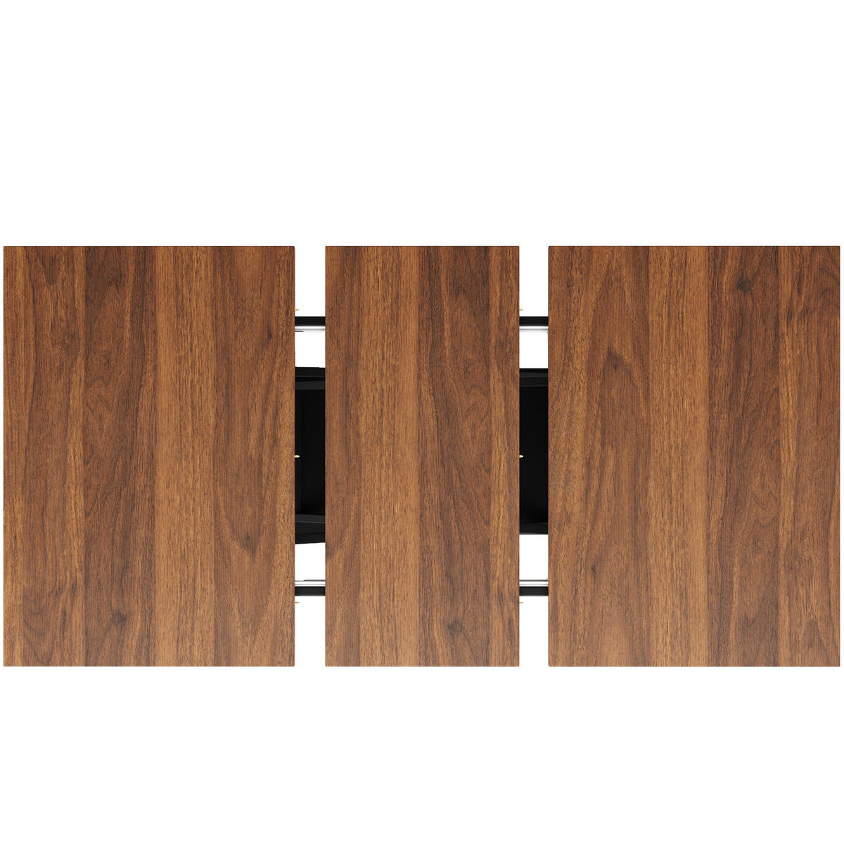 ESSTISCH, MDF ausziehbar 120-160/80/75 cm mit Metallgestell in Kreuzform, Walnussfarben/Schwarz - Walnussfarben, Holzwerkstoff (120/80/75cm) - Redom