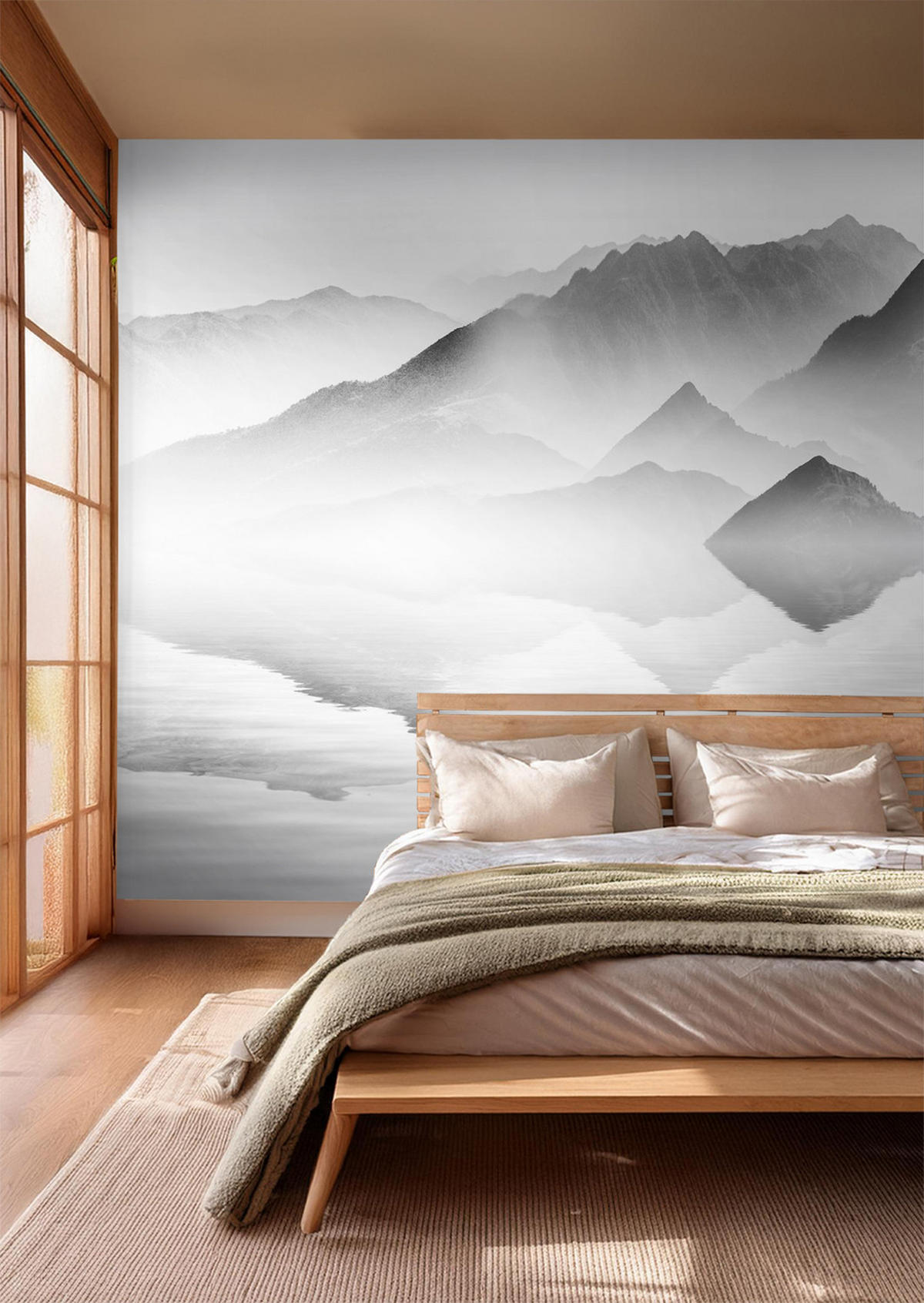 FOTOTAPETE Berglandschaft 375 x 270 cm - Grau, Papier (375/270cm) - Sanders & Sanders