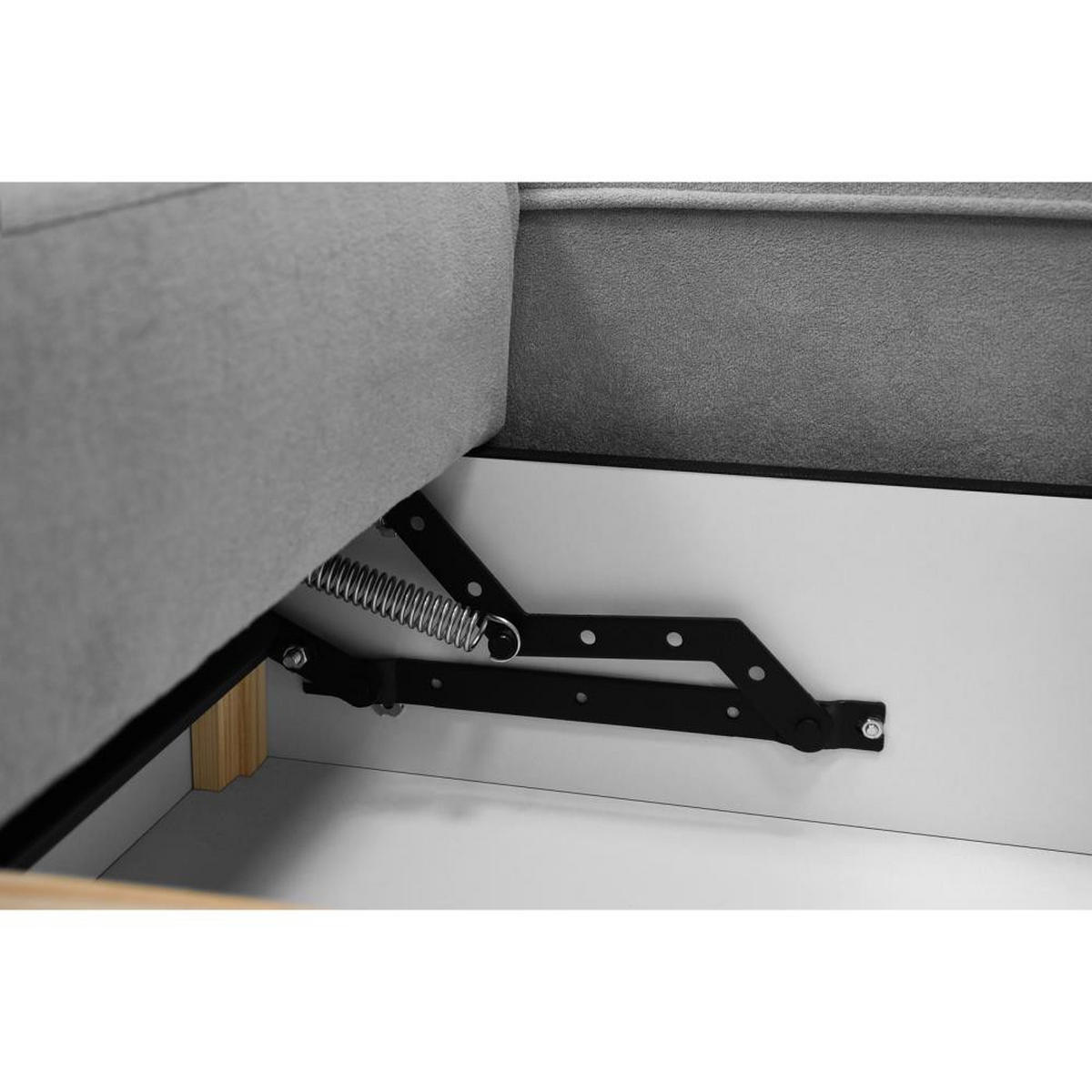 ECKSCHLAFSOFA Carlos hellgrau - Hellgrau/Schwarz, Kunststoff/Textil (265/170cm) - Beautysofa