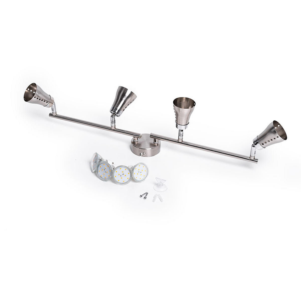 LED DECKENLEUCHTE GROSETTO Silber matt - Silberfarben, Metall (62.5/8/16cm) - Globo Lighting