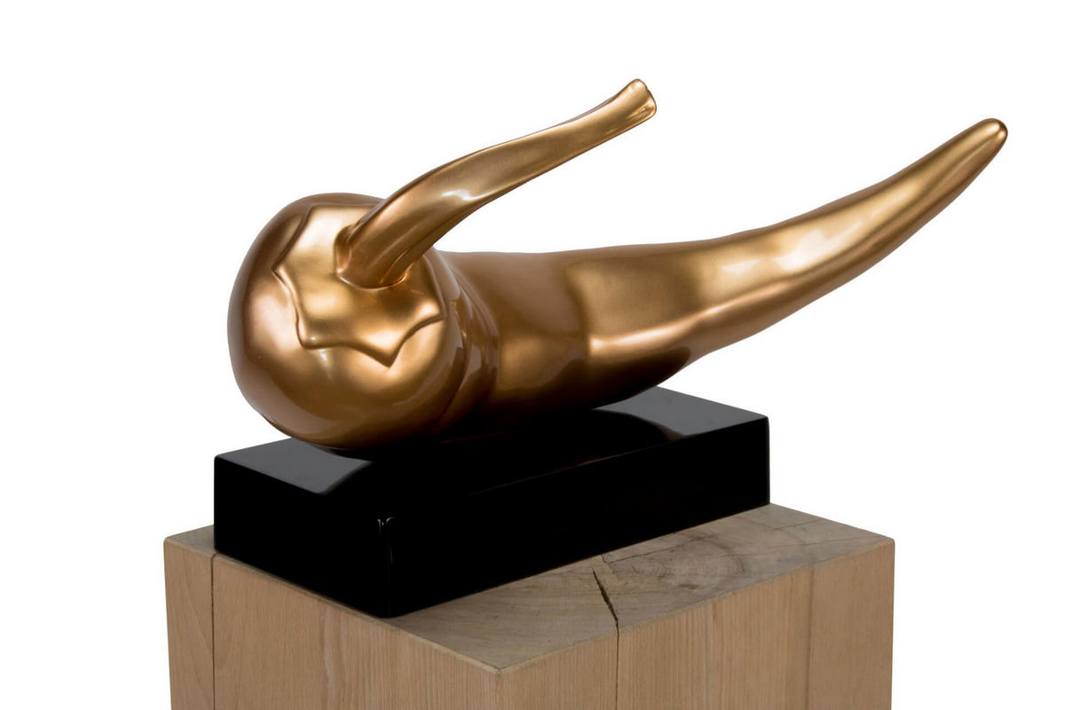 SKULPTUR Gold 48/55 cm - Goldfarben, Stein (4.2/55/17cm) - KUNSTLOFT