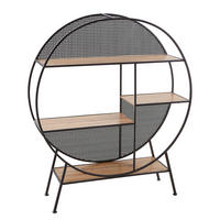 REGAL - Eiche Dekor / Schwarz - Eichefarben/Schwarz, Holz/Metall (110/131/33cm) - home24