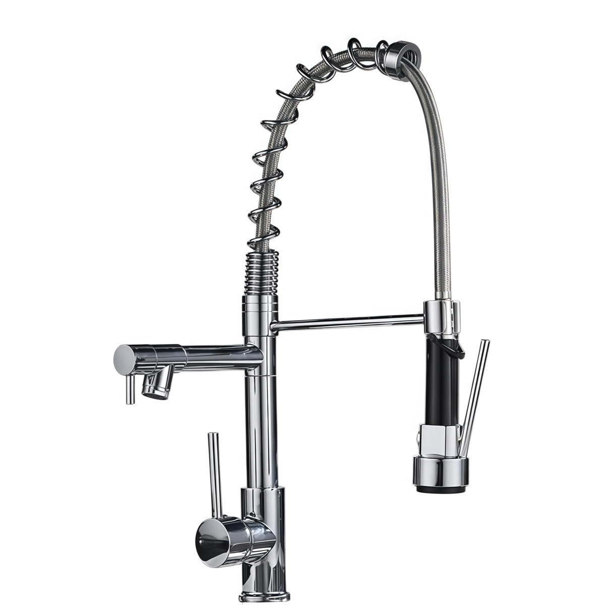 KÜCHENARMATUR MIT AUSZUGSDUSCHE 2 STRAHLARTEN 360° DREHBAR - Silberfarben, Metall (50/13/21cm) - Authentics