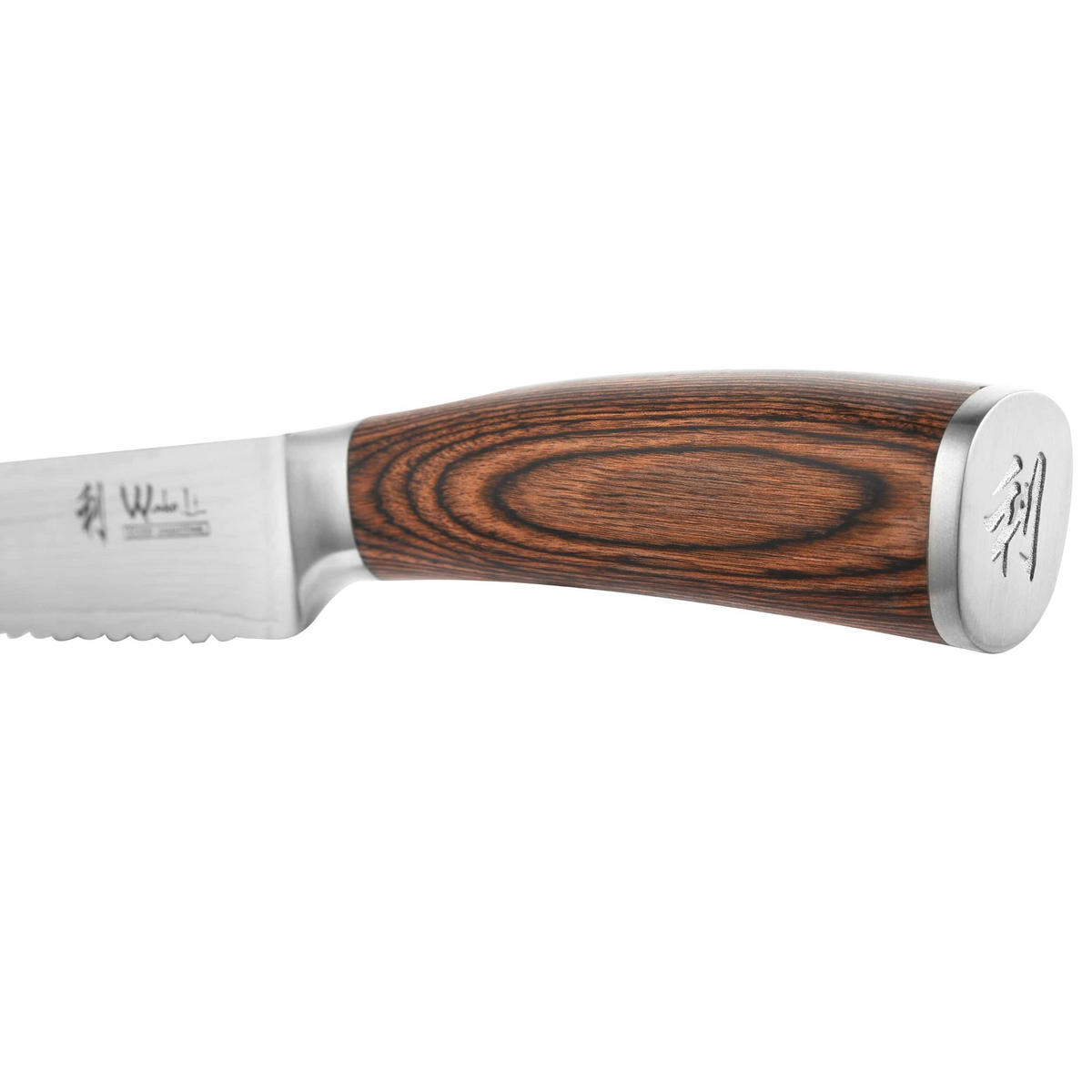 BROTMESSER lang Damast I EDIB - Braun, Holz/Metall (30cm) - Wakoli