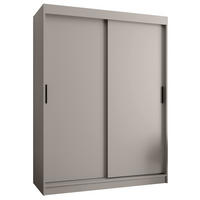 ŠATNÍ skříň s posuvnými dveřmi 200/150/62 2dveřová - černá/kašmírová, dřevo/plast (150/200/62cm)
